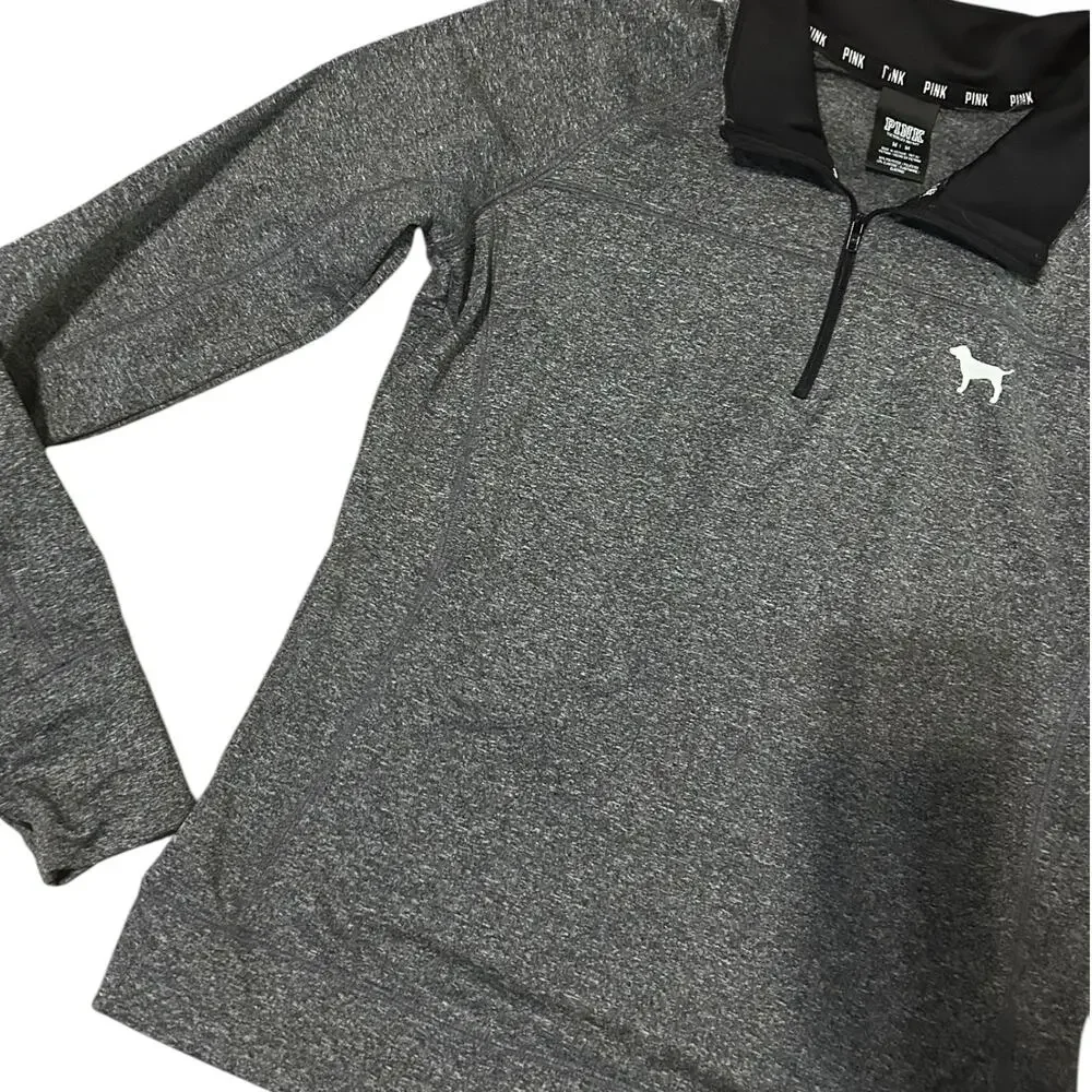 PINK Victoria's Secret | Gray 1/4 Zip Pullover Size Womens Medium